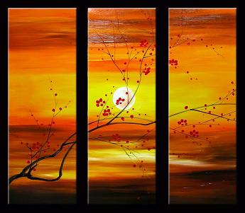 Dafen Oil Painting on canvas red flowers -set014 Dafen Oil Painting on canvas red flowers -set014